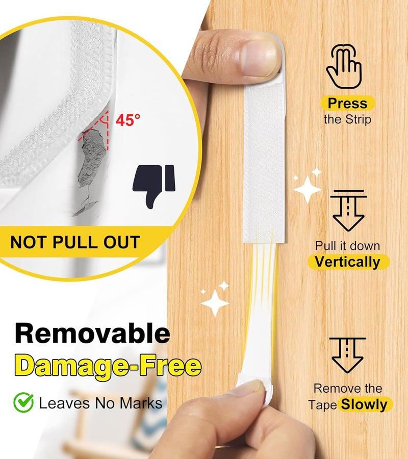 Summerbrite Picture Hanging Strips Heavy Duty, Damage Free Picture Hangers for Walls without Nails/Tools, Wall Sticky Hook and Loop Adhesive Strips Kit for Poster, Home, Office, 40 Strips/20Pairs-Medium - Image 4